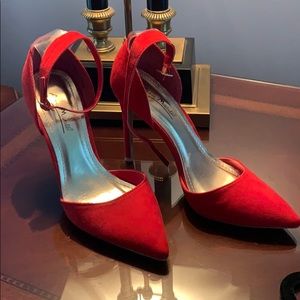 Anne Michelle Red Suede Heels